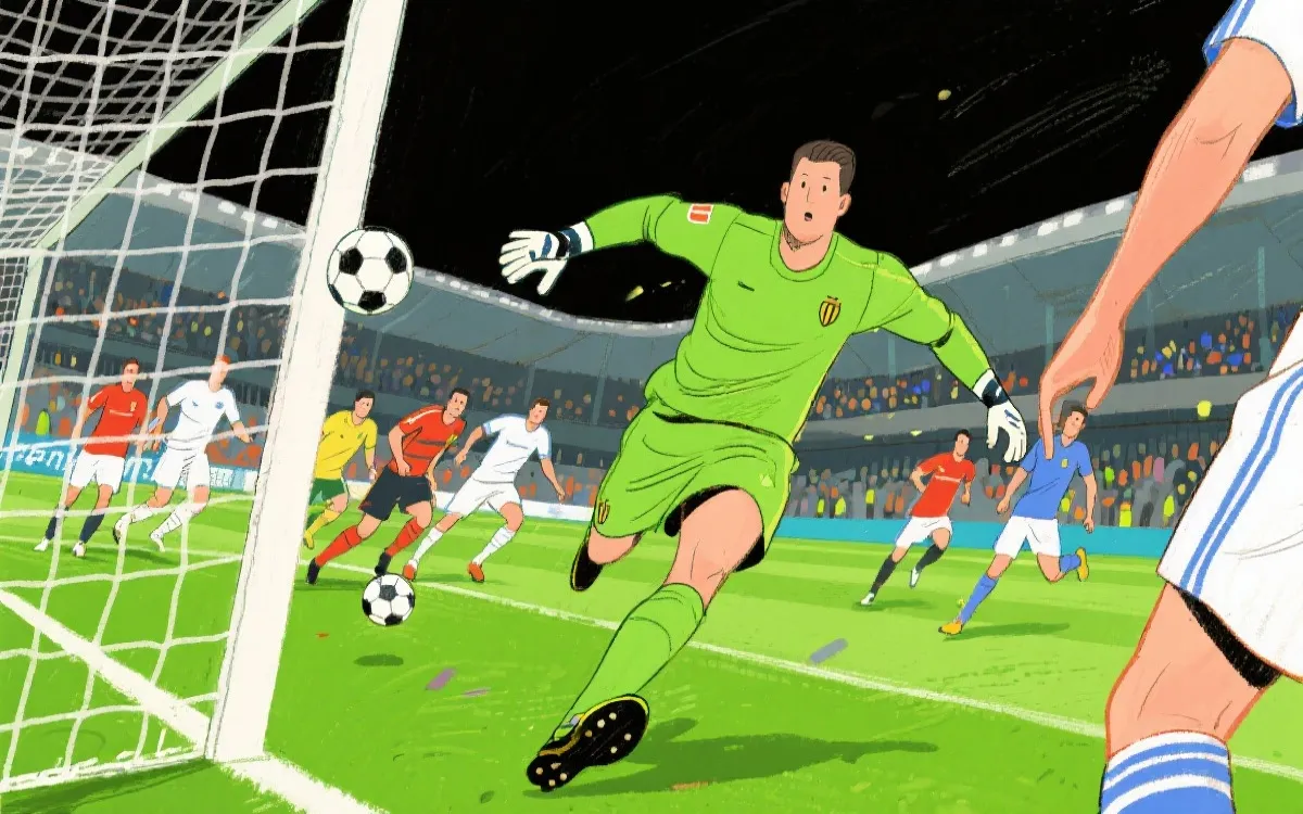 门将出击与高位防线协同的战术瞬间示意